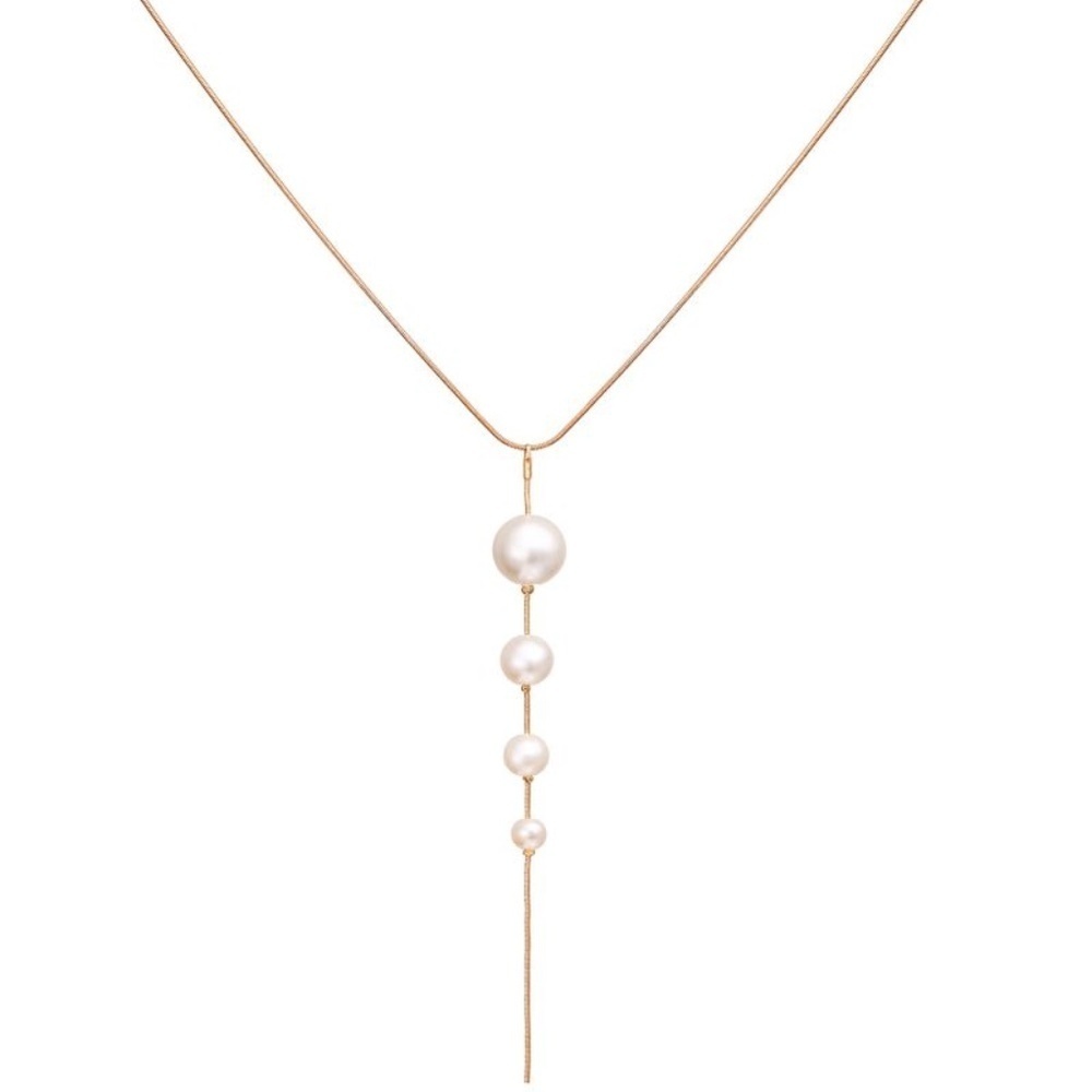 *FENELLA* Gold x Pearl String Fashion Necklace